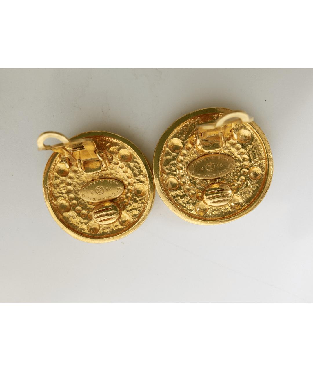 CHANEL Золотые металлические серьги, фото 3