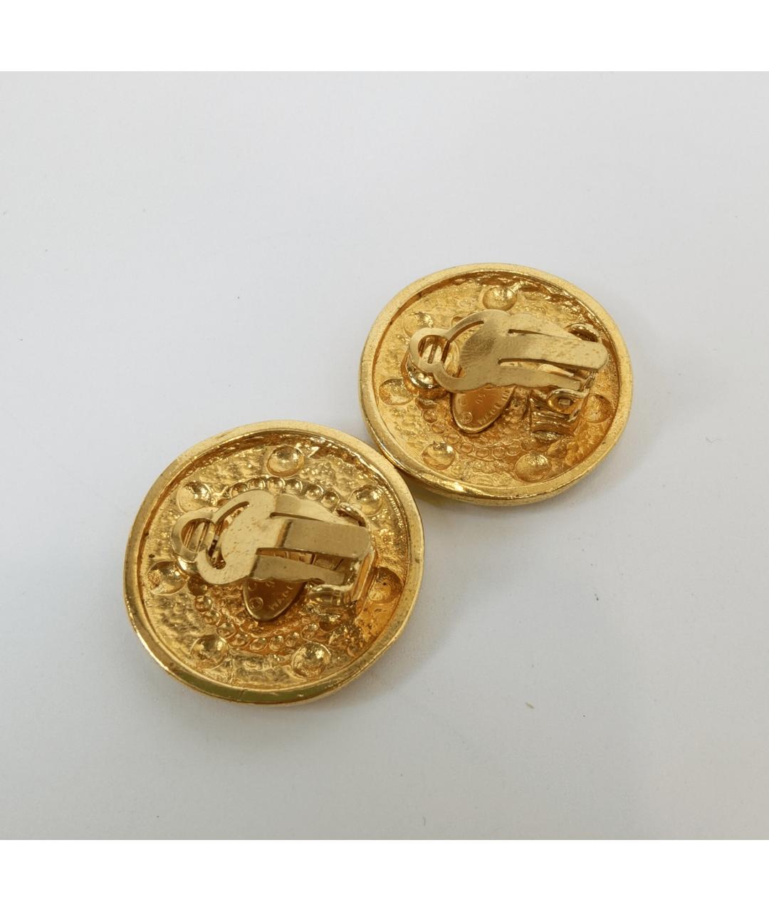 CHANEL Золотые металлические серьги, фото 2