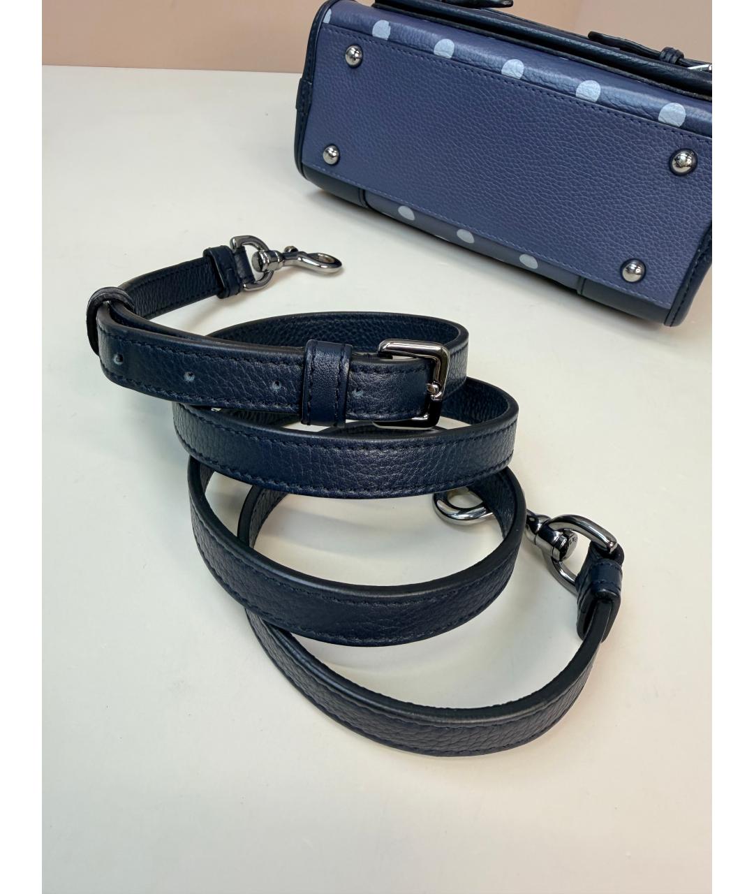 LOEWE Синяя кожаная сумка с короткими ручками, фото 6