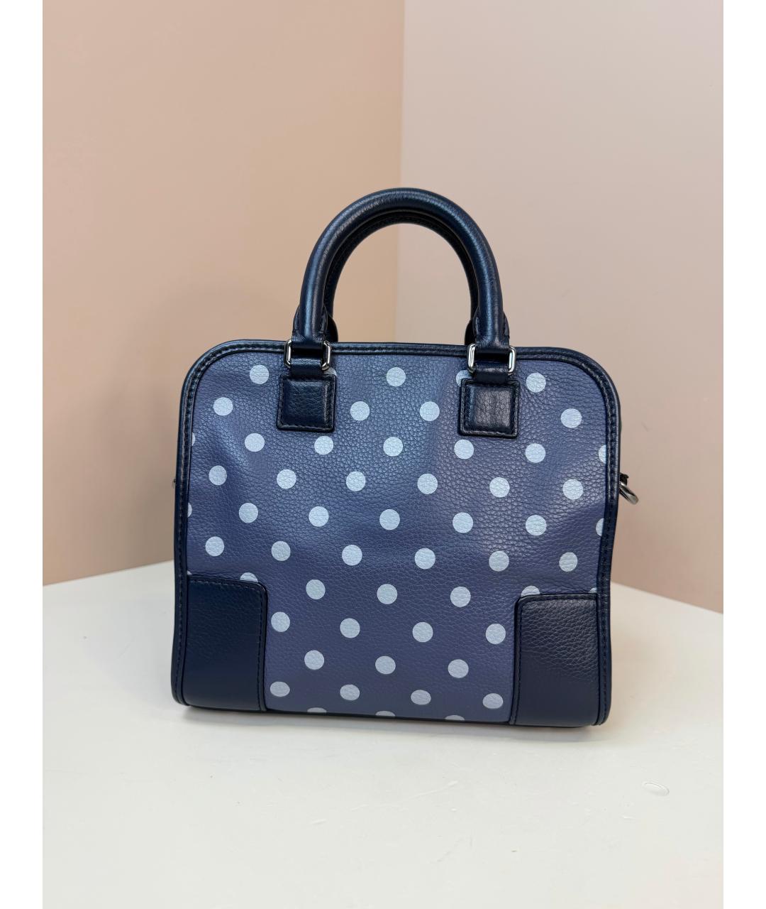 LOEWE Синяя кожаная сумка с короткими ручками, фото 10