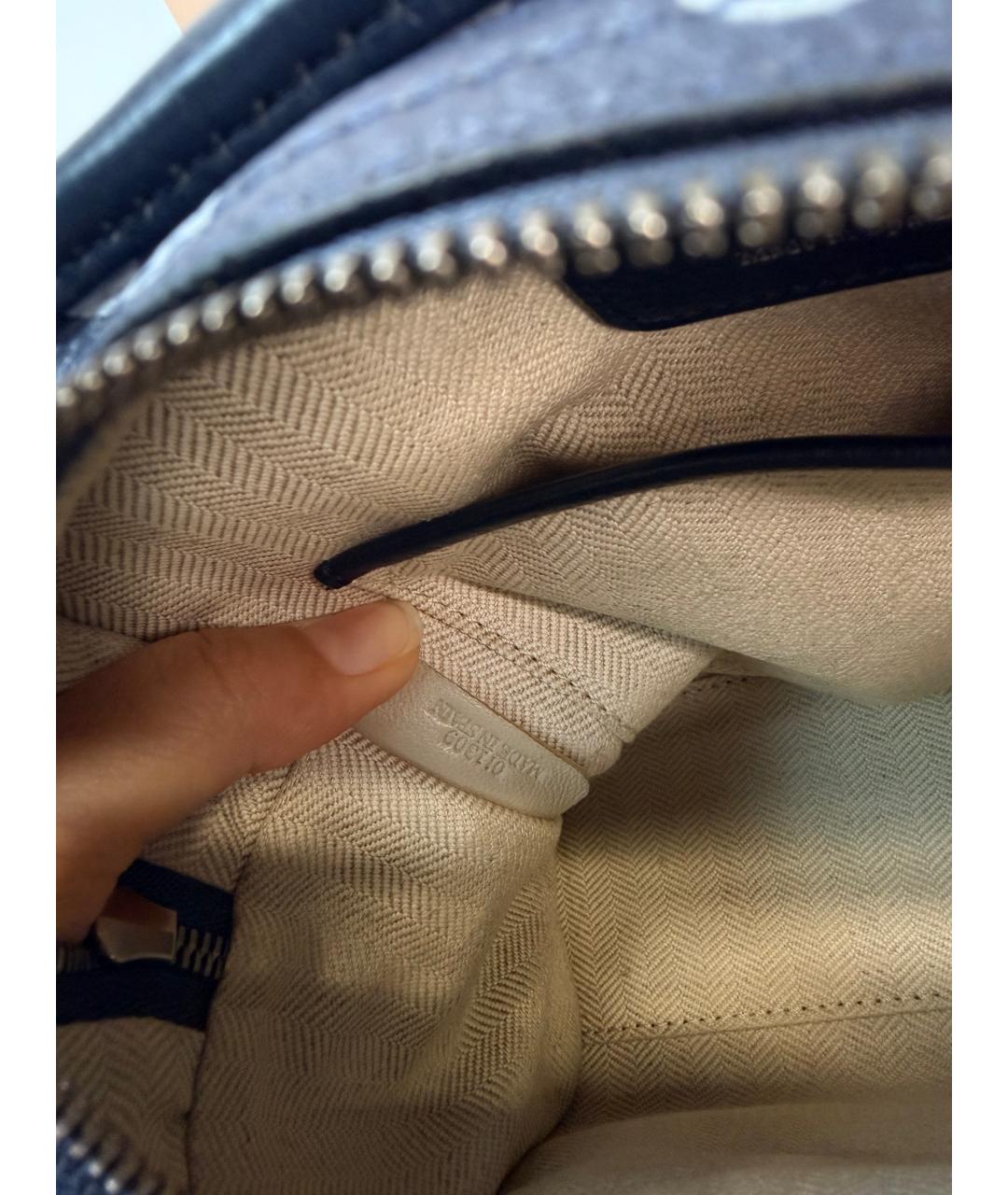 LOEWE Синяя кожаная сумка с короткими ручками, фото 7