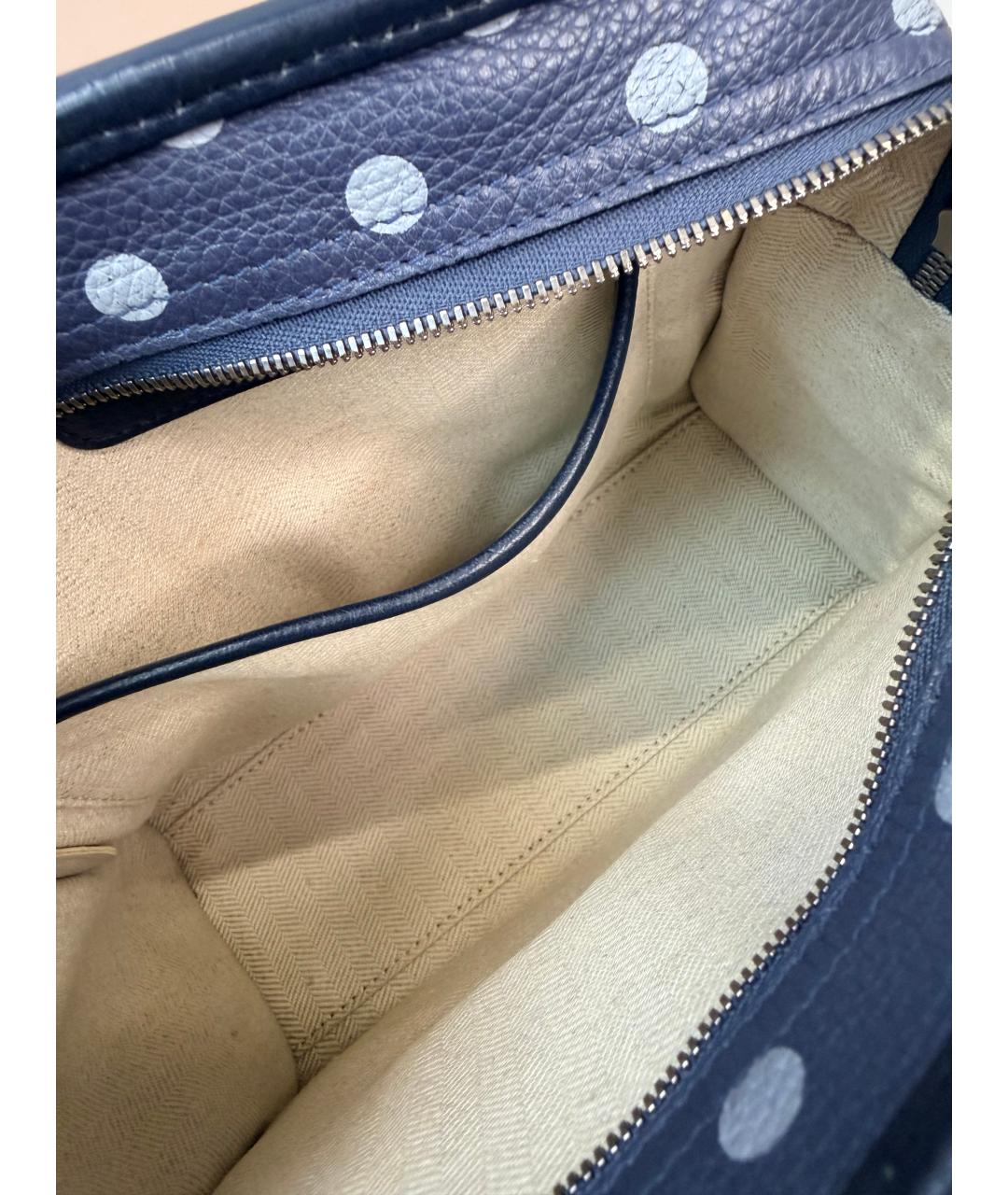 LOEWE Синяя кожаная сумка с короткими ручками, фото 2