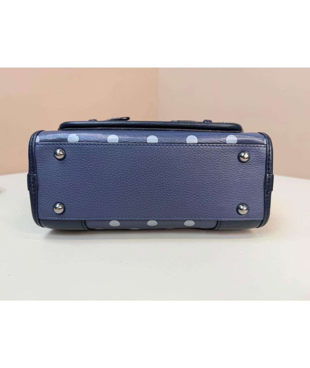 LOEWE Синяя кожаная сумка с короткими ручками, фото 5