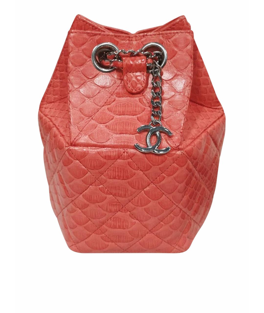 CHANEL Коралловая кожаная сумка через плечо, фото 1