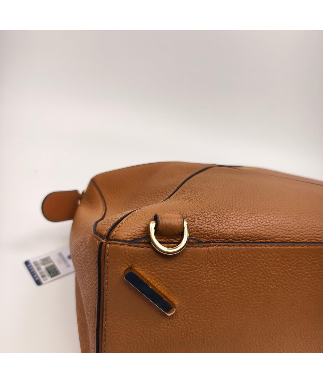 LOEWE Коричневая кожаная сумка с короткими ручками, фото 2