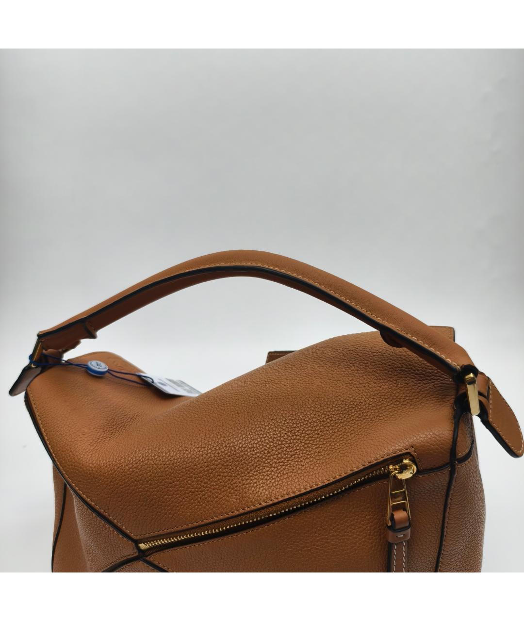 LOEWE Коричневая кожаная сумка с короткими ручками, фото 4