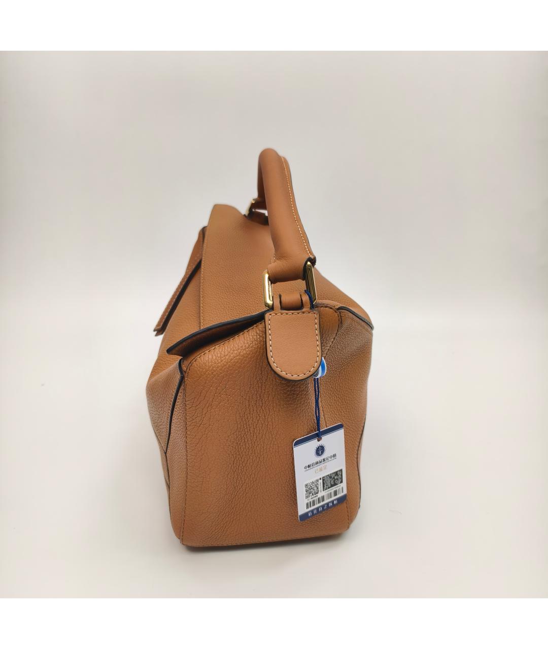 LOEWE Коричневая кожаная сумка с короткими ручками, фото 7