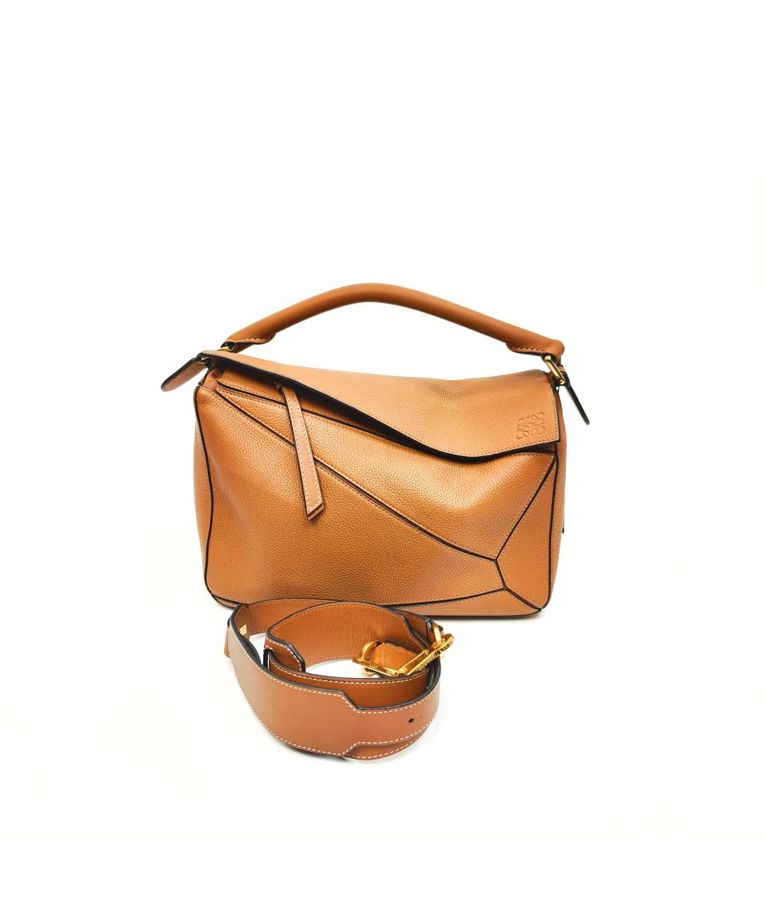 LOEWE Коричневая кожаная сумка с короткими ручками, фото 8