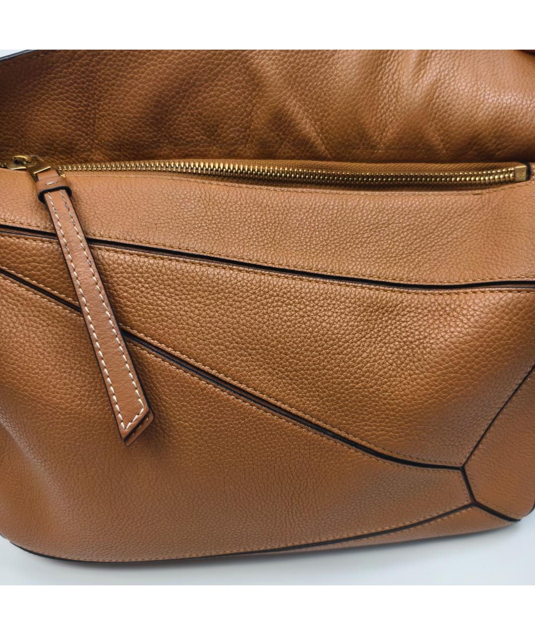 LOEWE Коричневая кожаная сумка с короткими ручками, фото 6