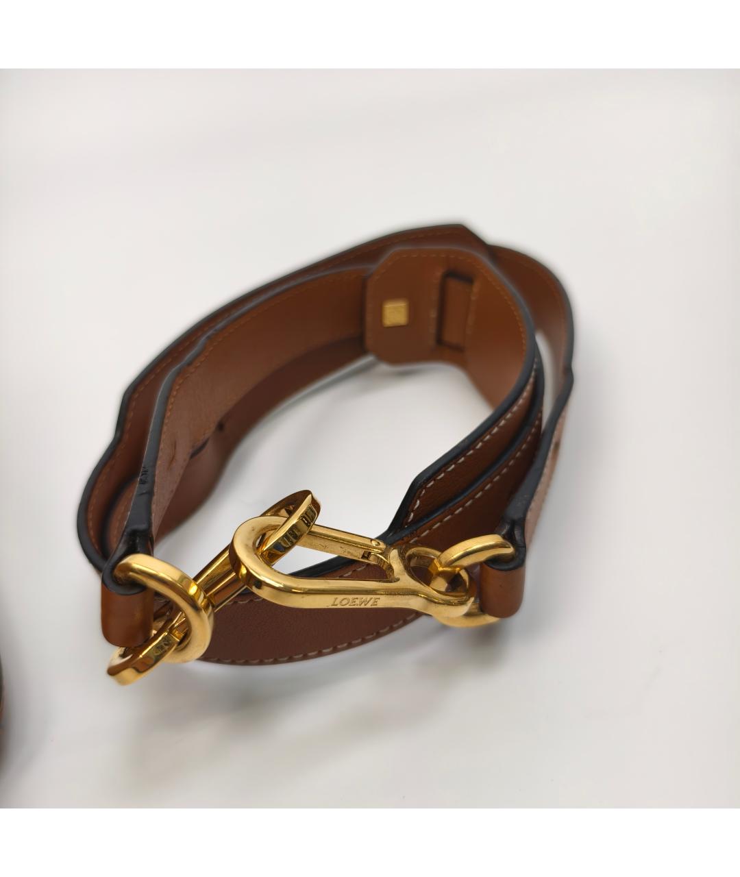 LOEWE Коричневая кожаная сумка с короткими ручками, фото 5