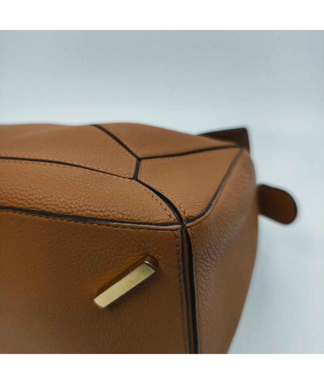 LOEWE Коричневая кожаная сумка с короткими ручками, фото 9