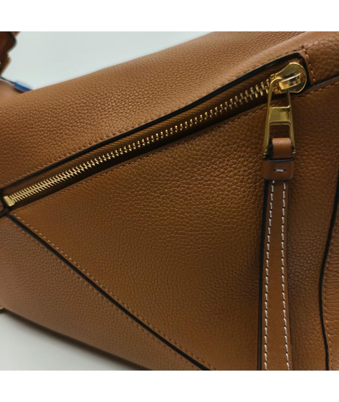 LOEWE Коричневая кожаная сумка с короткими ручками, фото 3