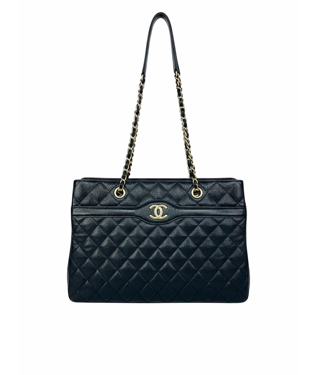 CHANEL Черная кожаная сумка тоут, фото 1