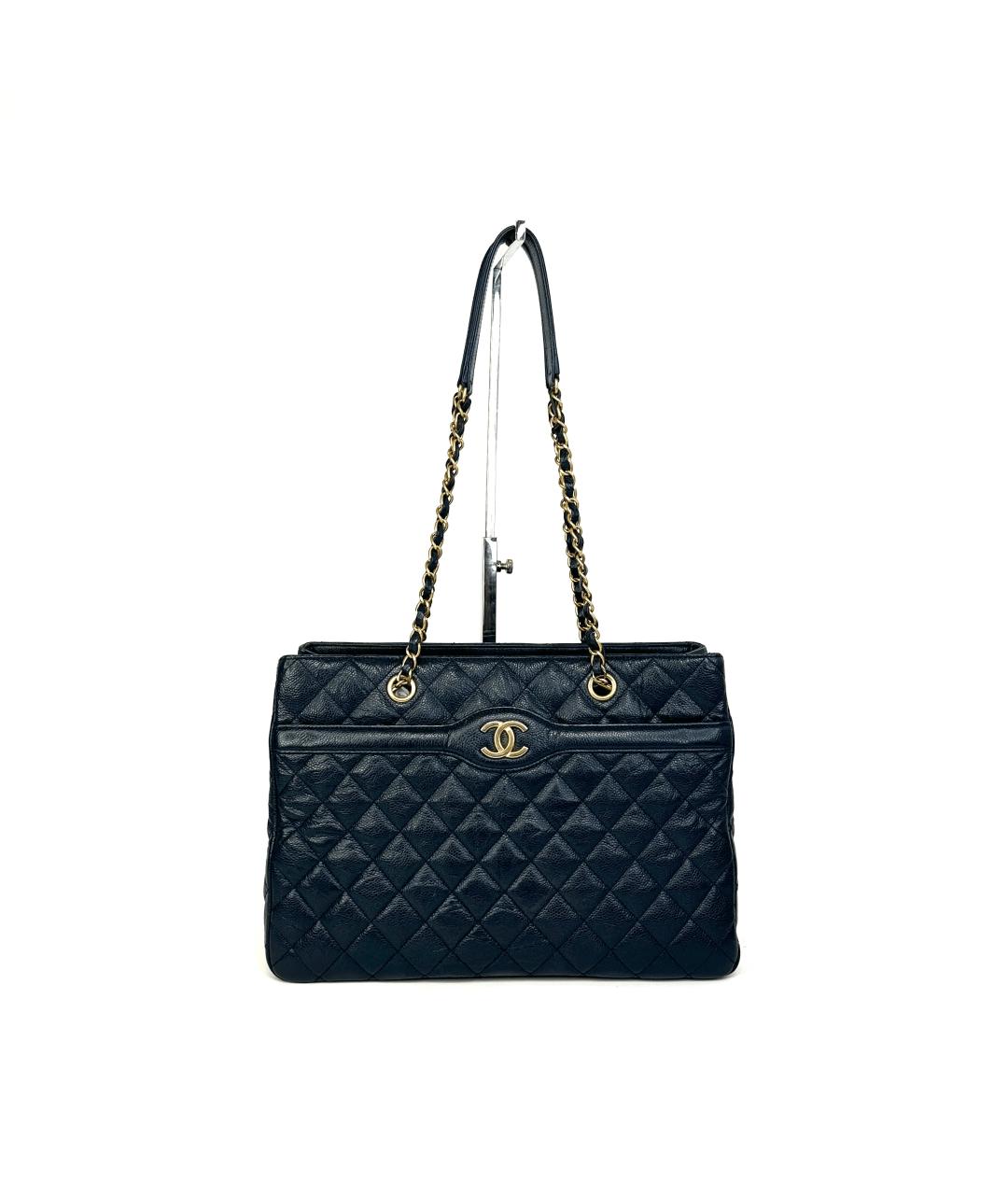 CHANEL Черная кожаная сумка тоут, фото 10