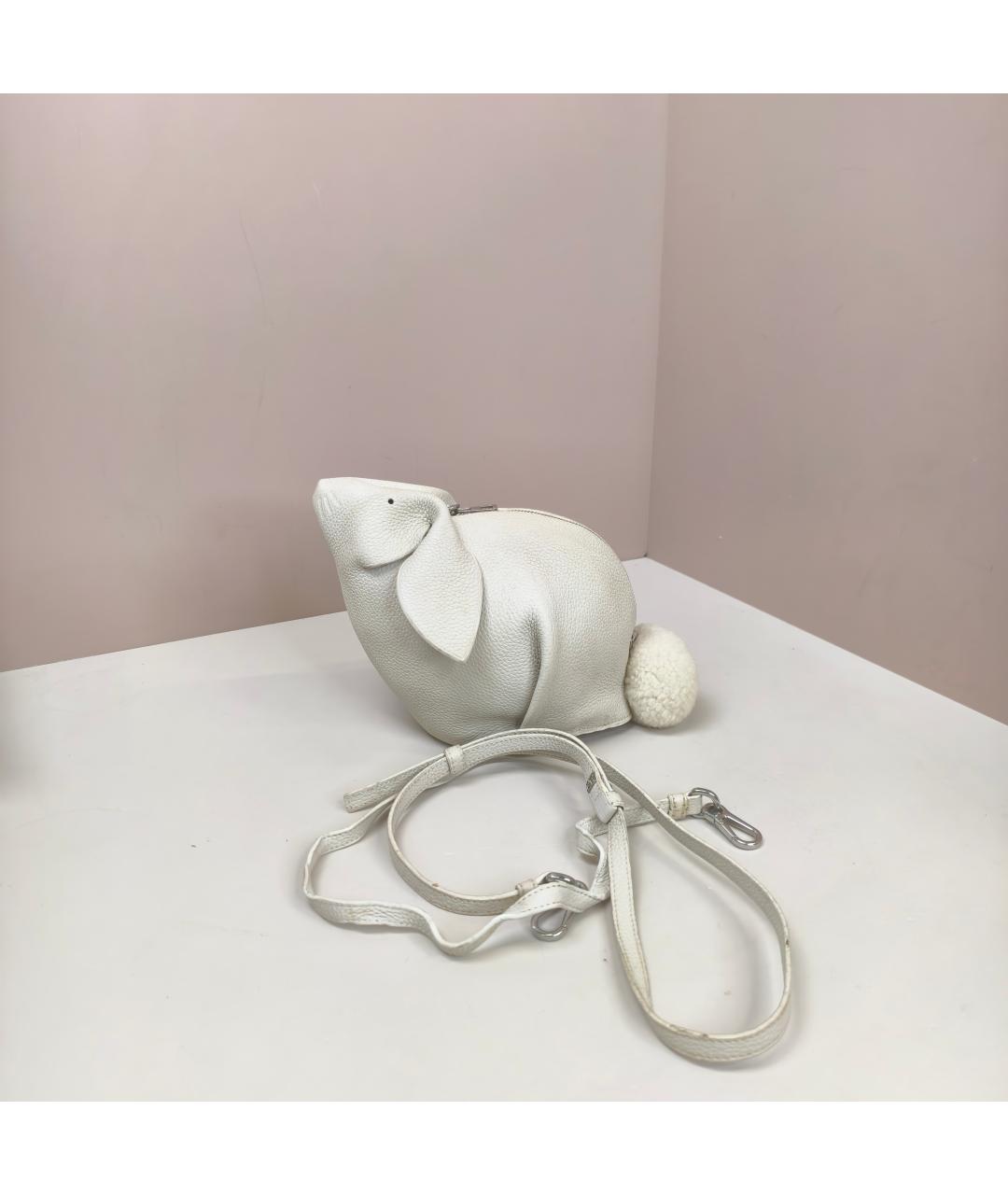 LOEWE Белая кожаная сумка через плечо, фото 6