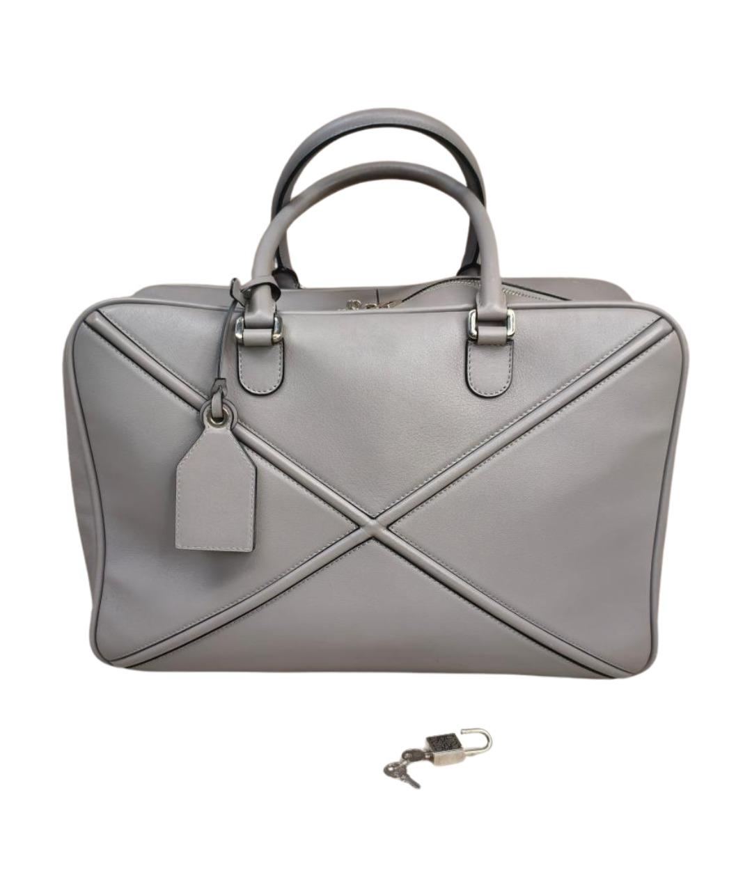 LOEWE Серебряная кожаная дорожная/спортивная сумка, фото 1