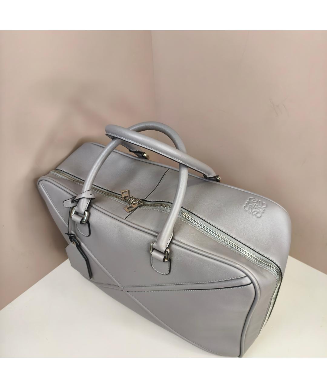 LOEWE Серебряная кожаная дорожная/спортивная сумка, фото 8