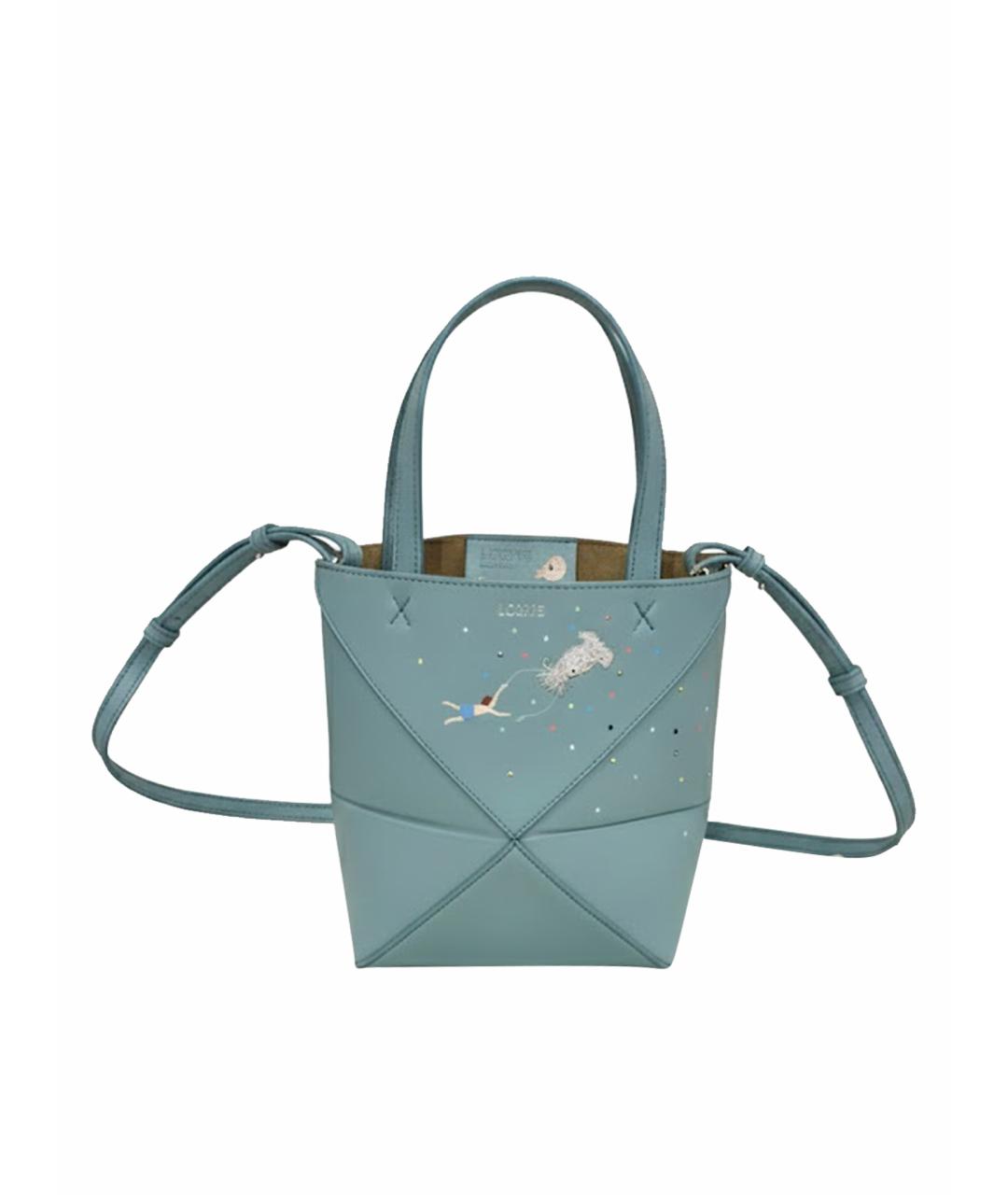 LOEWE Голубая кожаная сумка через плечо, фото 1