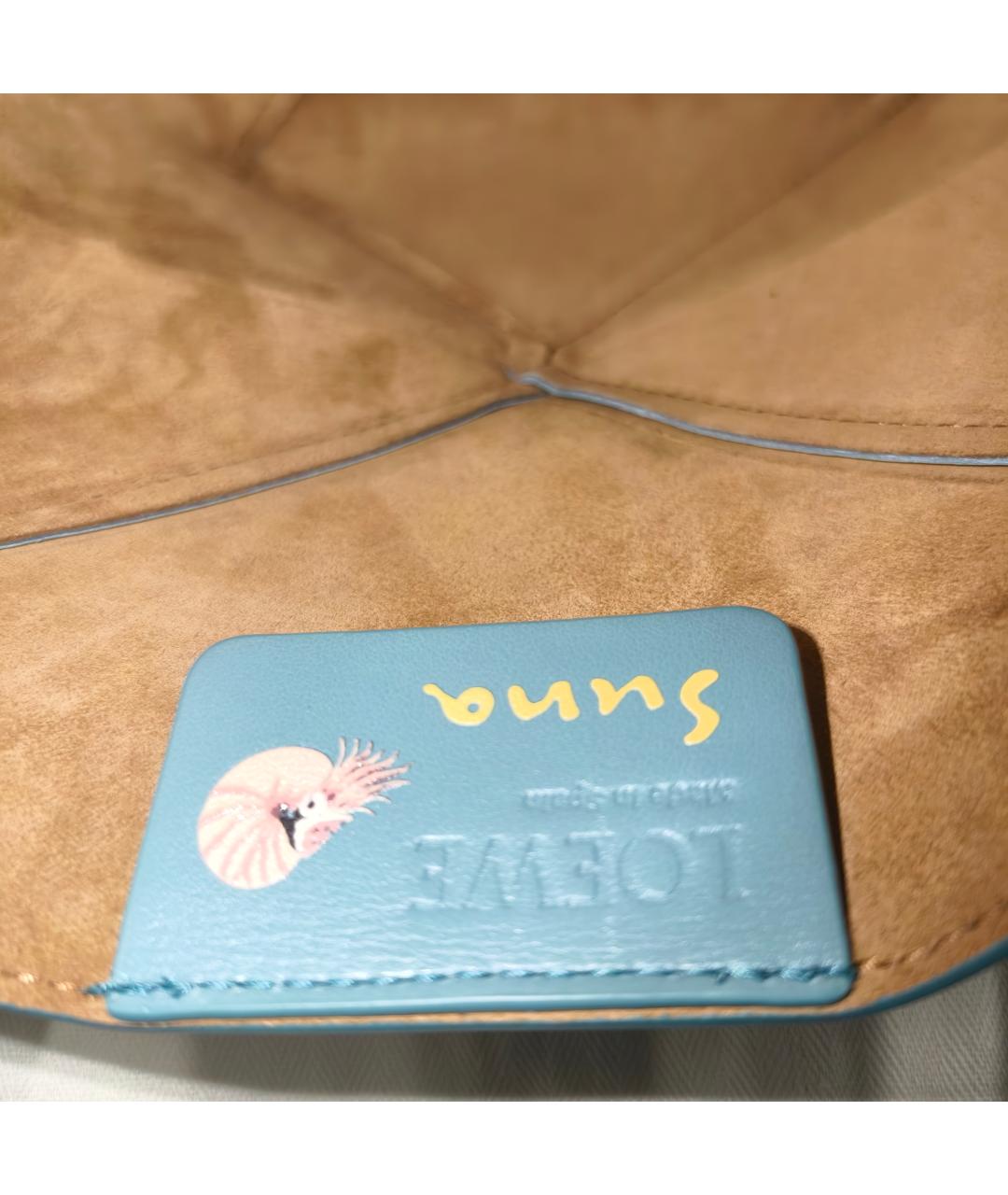 LOEWE Голубая кожаная сумка через плечо, фото 9