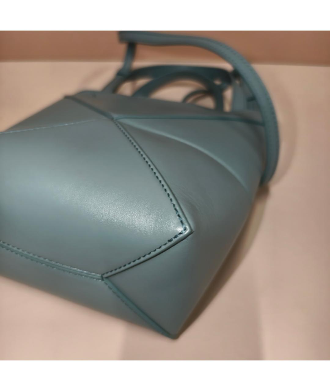 LOEWE Голубая кожаная сумка через плечо, фото 3