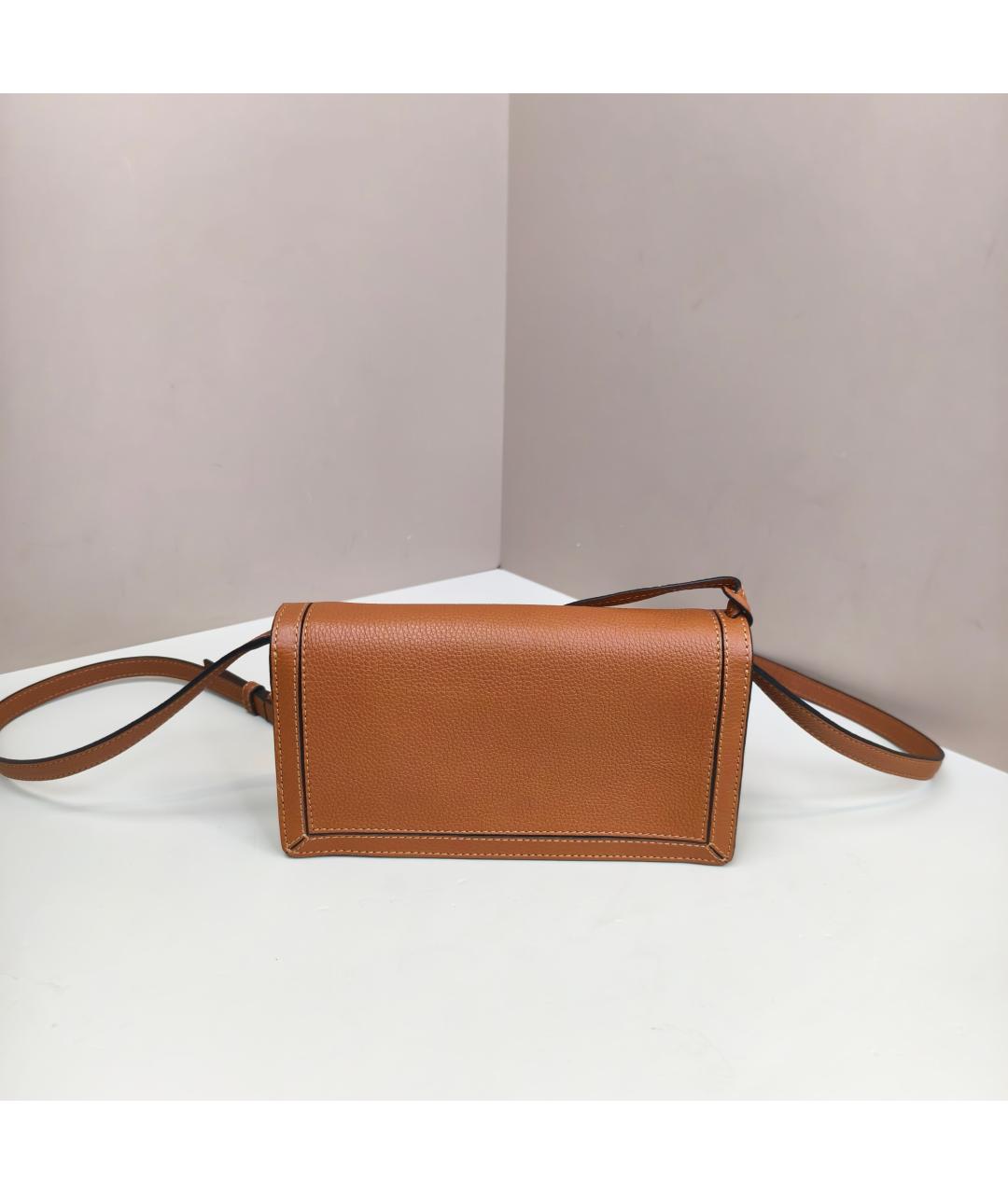 LOEWE Коричневая кожаная сумка через плечо, фото 7