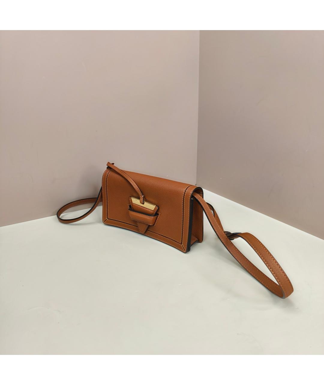 LOEWE Коричневая кожаная сумка через плечо, фото 5