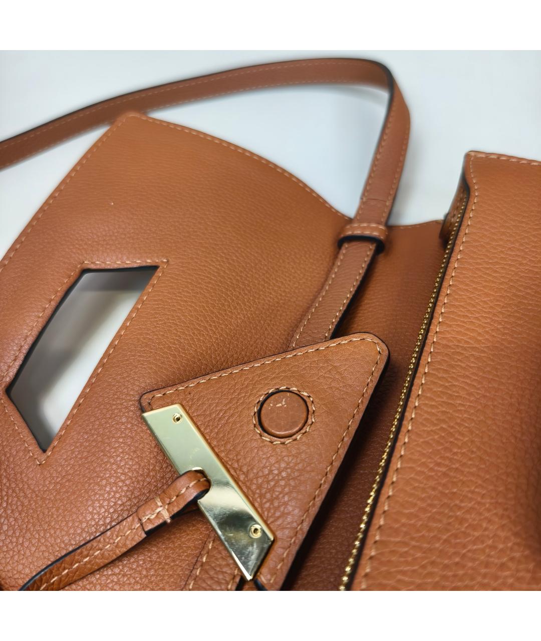 LOEWE Коричневая кожаная сумка через плечо, фото 2