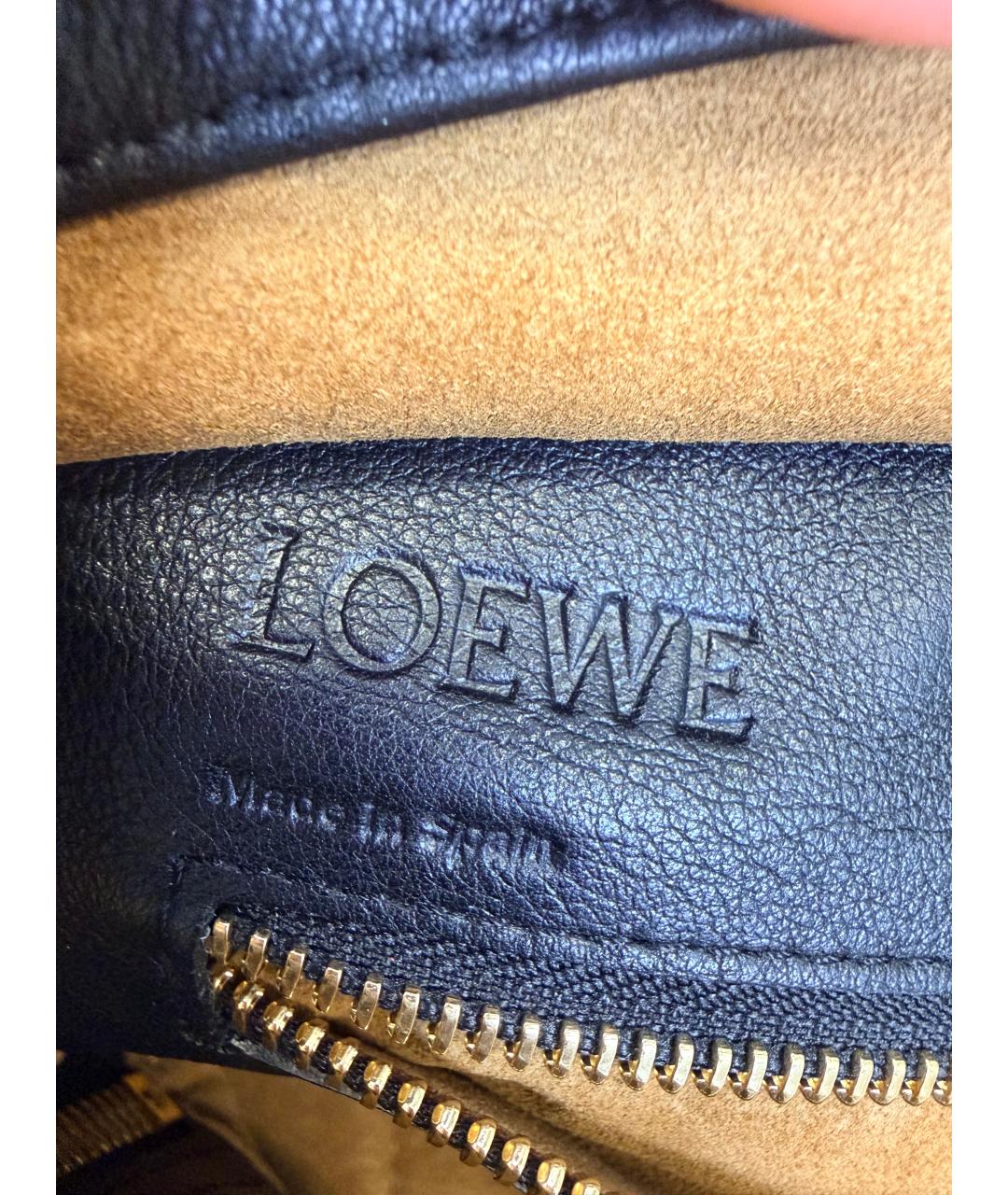 LOEWE Черная кожаная сумка с короткими ручками, фото 2