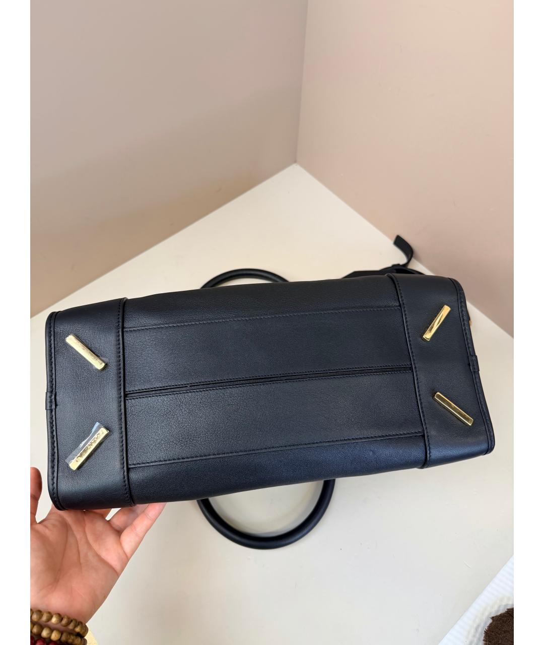 LOEWE Черная кожаная сумка с короткими ручками, фото 5