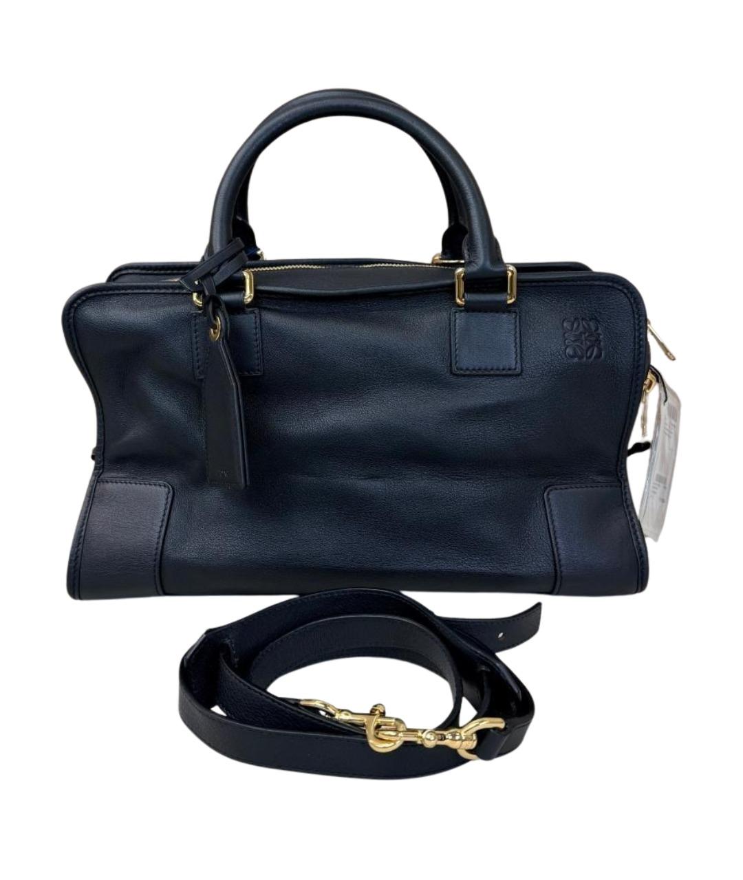 LOEWE Черная кожаная сумка с короткими ручками, фото 1