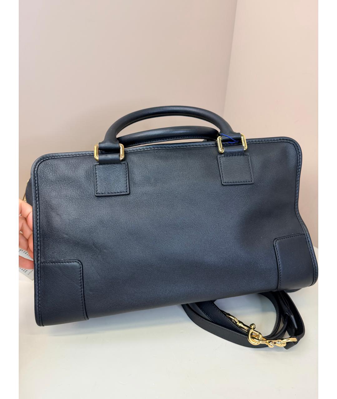 LOEWE Черная кожаная сумка с короткими ручками, фото 4