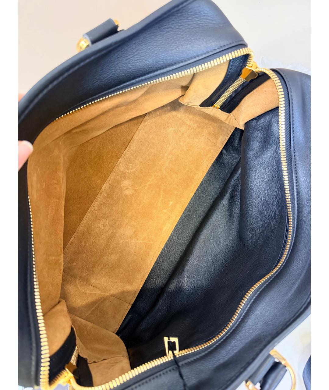 LOEWE Черная кожаная сумка с короткими ручками, фото 3