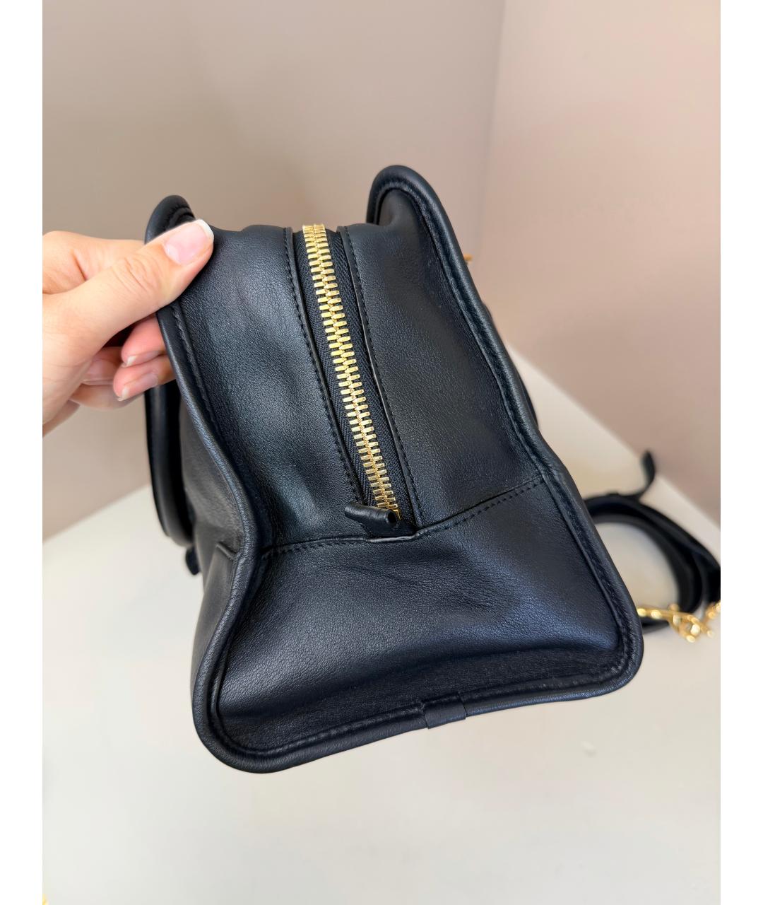 LOEWE Черная кожаная сумка с короткими ручками, фото 7