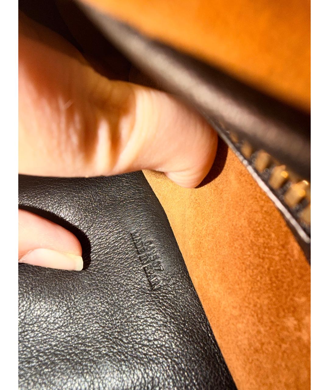 LOEWE Черная кожаная сумка с короткими ручками, фото 9