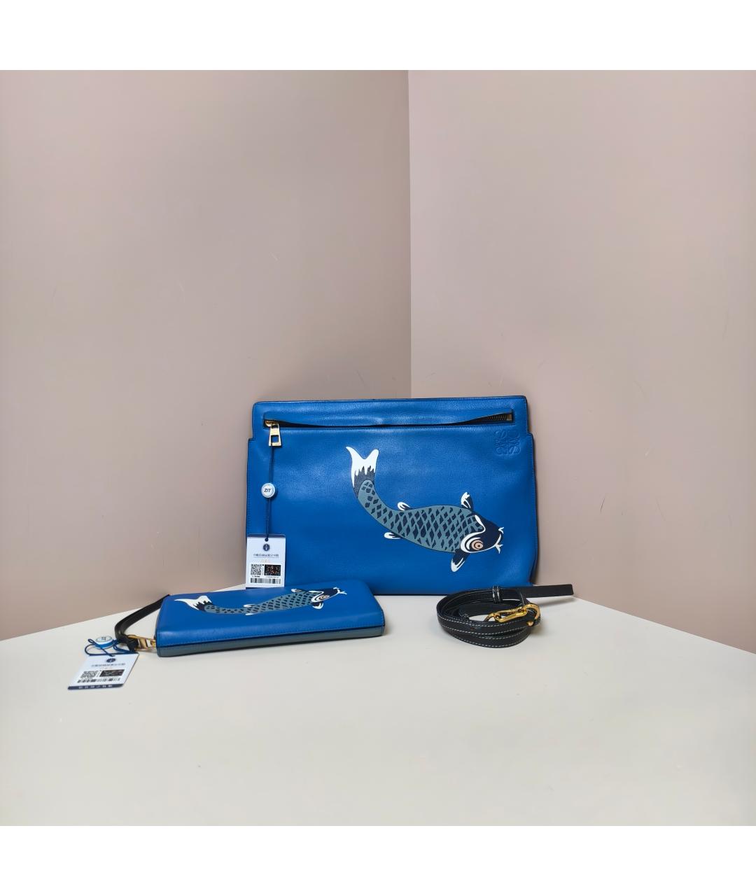 LOEWE Синий кожаный кардхолдер, фото 10