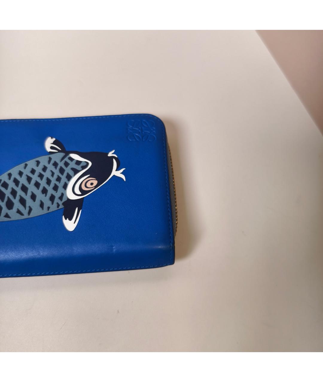 LOEWE Синий кожаный кардхолдер, фото 6