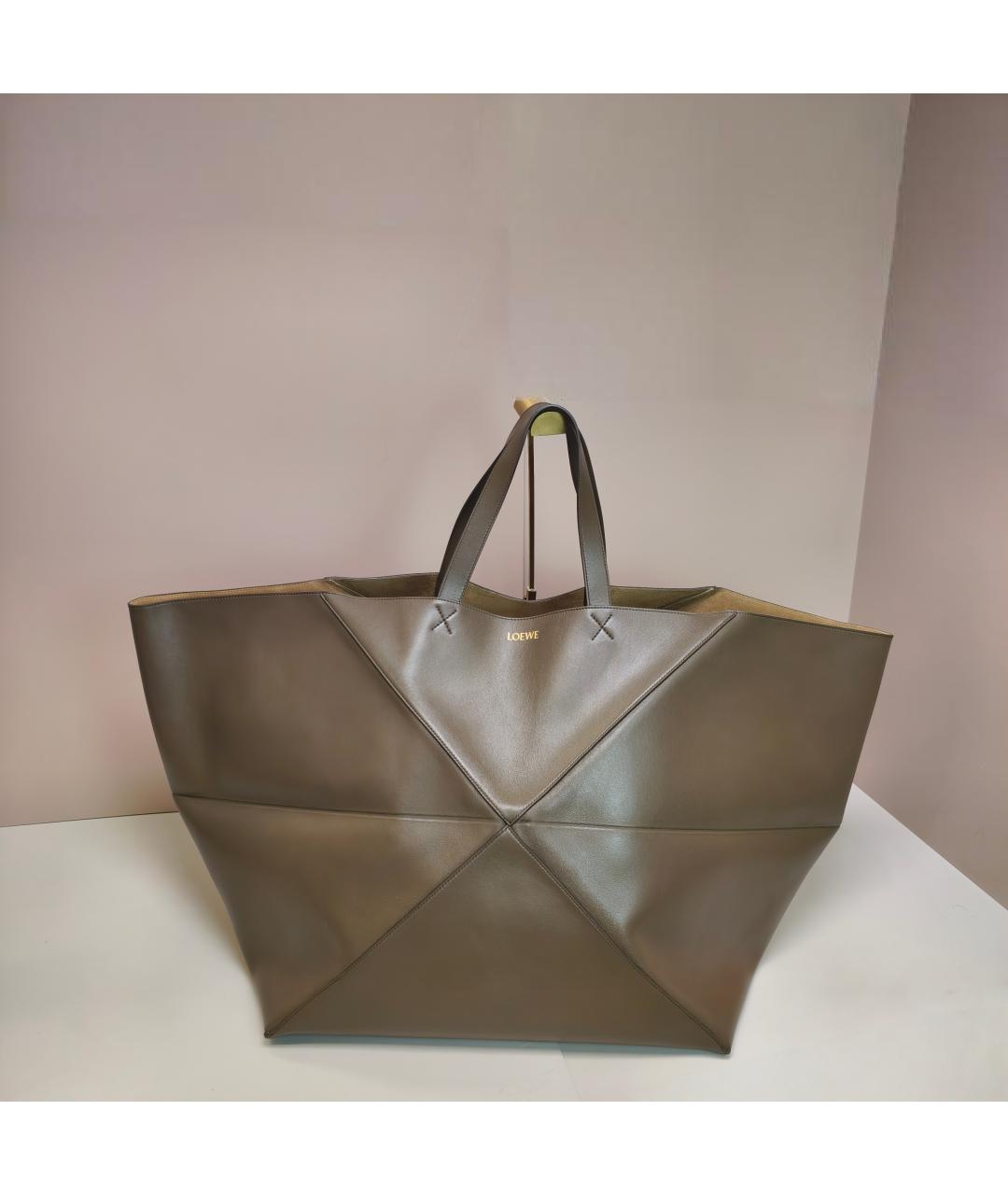 LOEWE Коричневая кожаная сумка тоут, фото 10