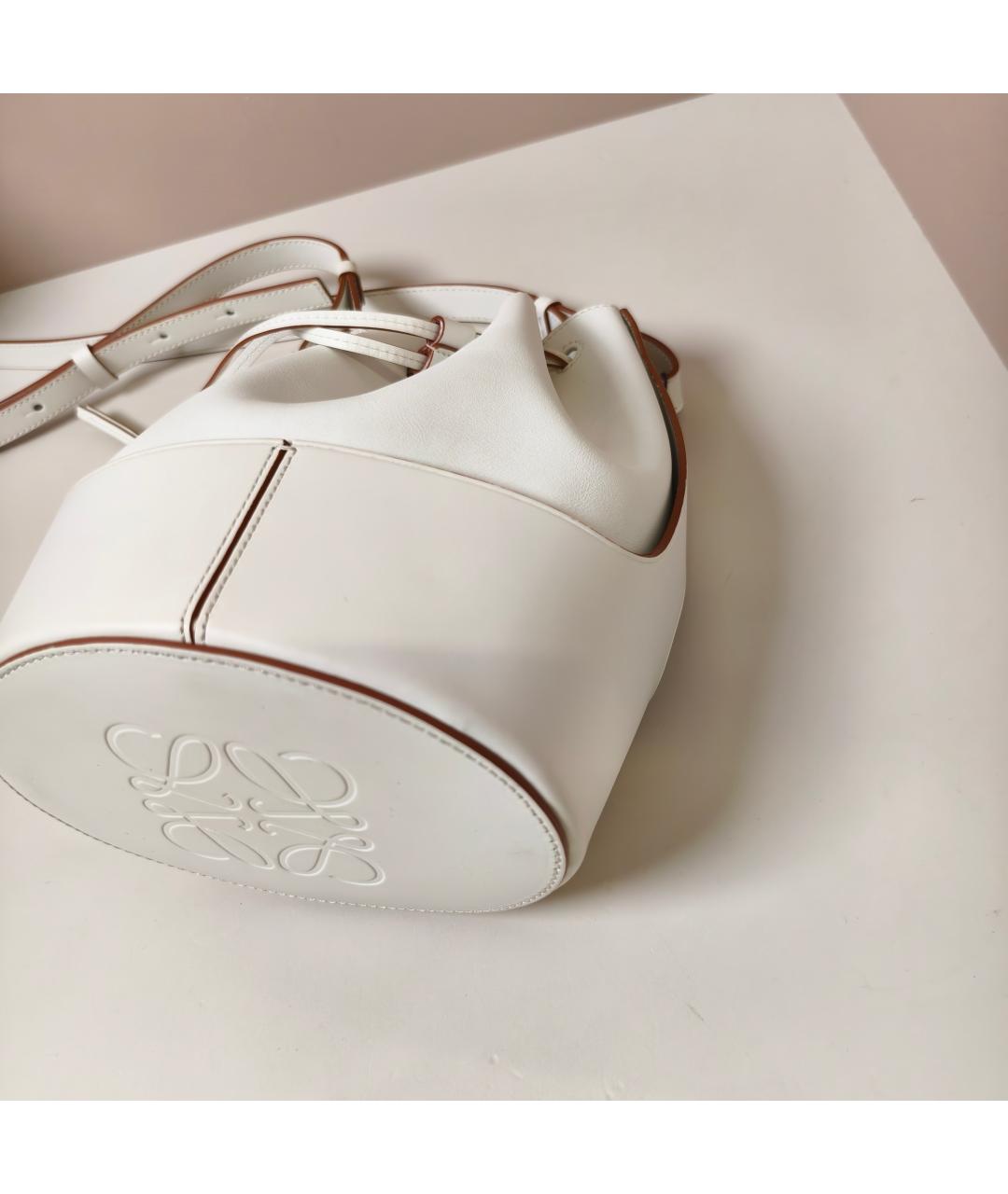 LOEWE Белая кожаная сумка через плечо, фото 5