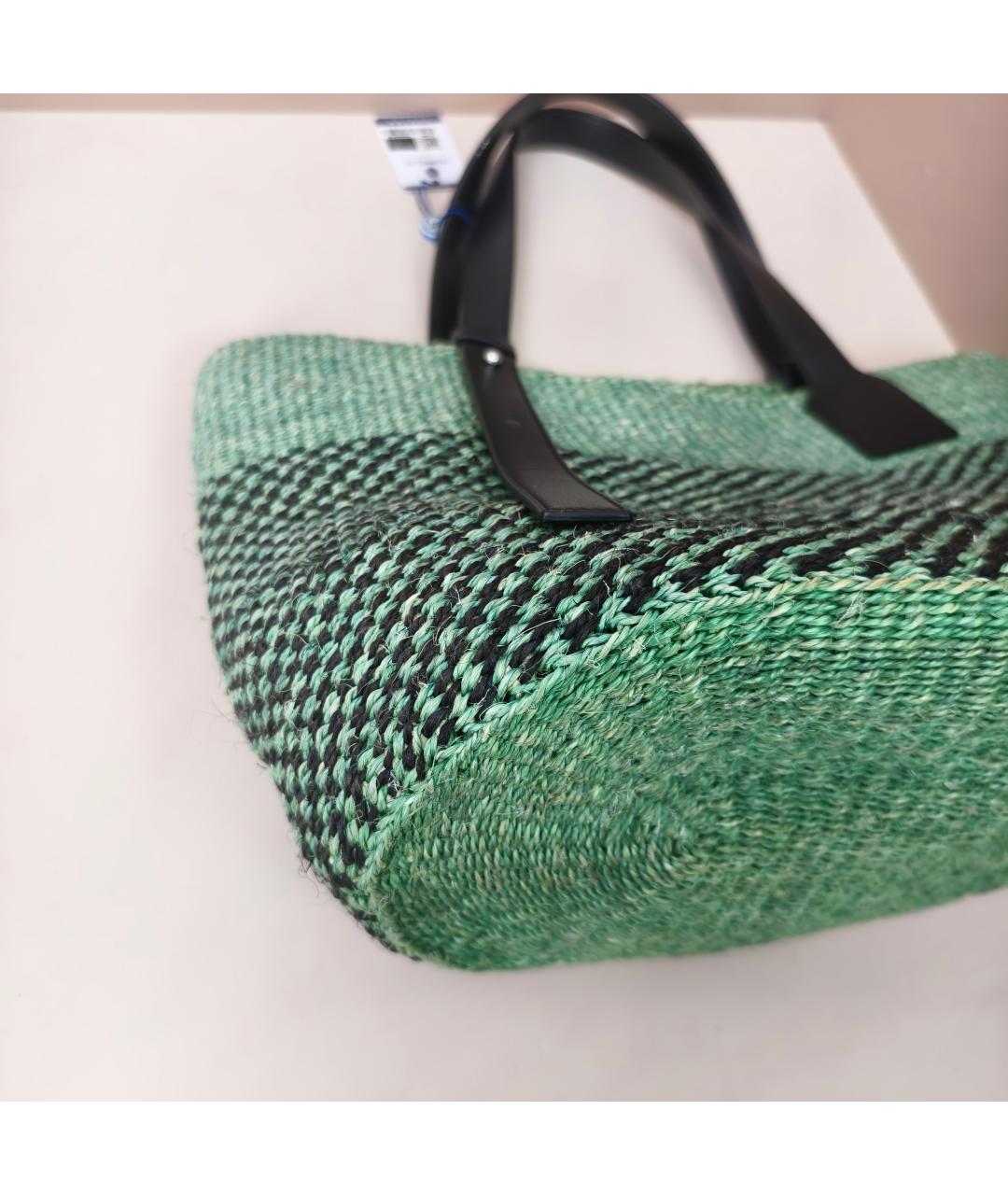 LOEWE Зеленая пелетеная сумка тоут, фото 6