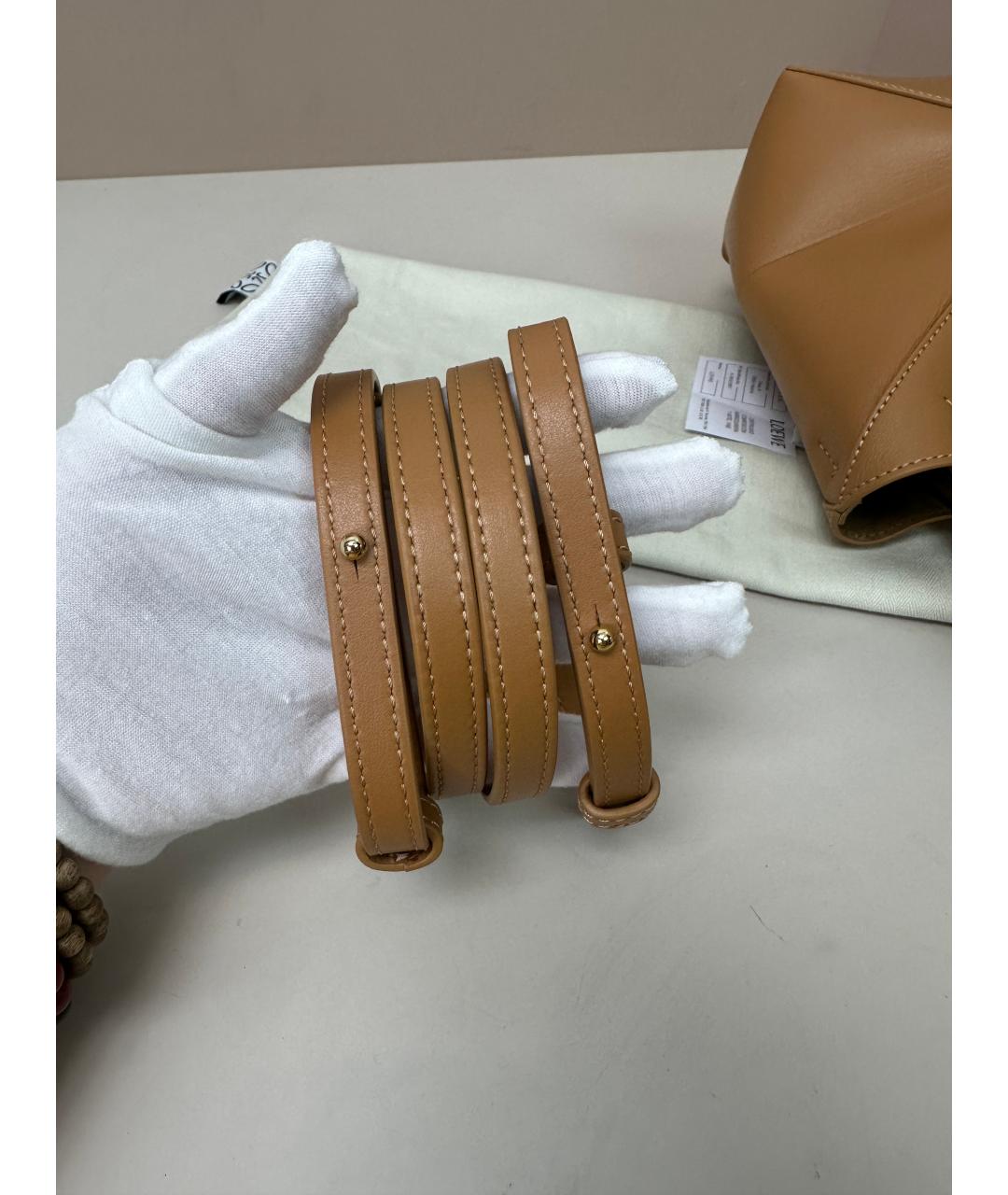 LOEWE Коричневая кожаная сумка через плечо, фото 4