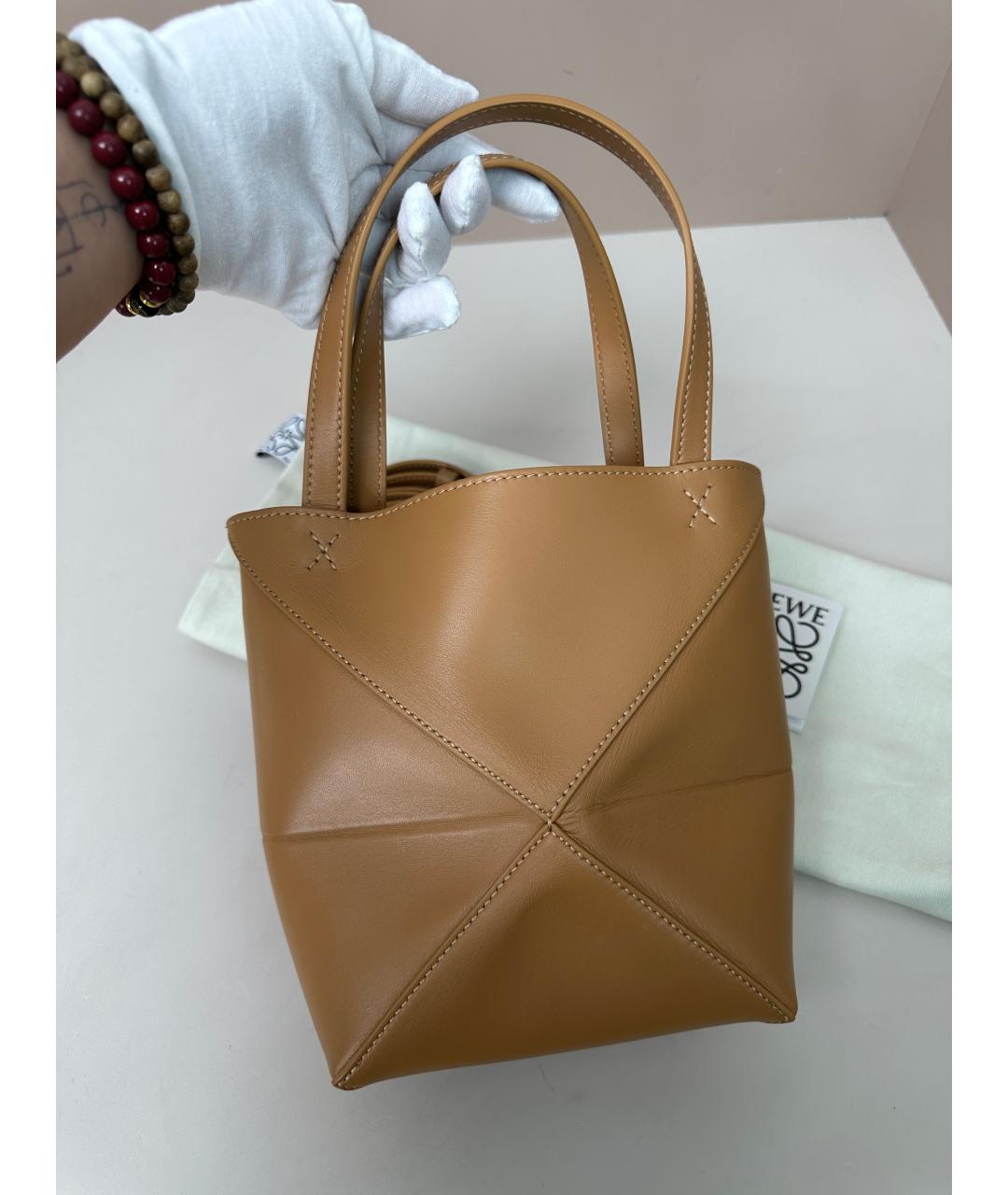 LOEWE Коричневая кожаная сумка через плечо, фото 9