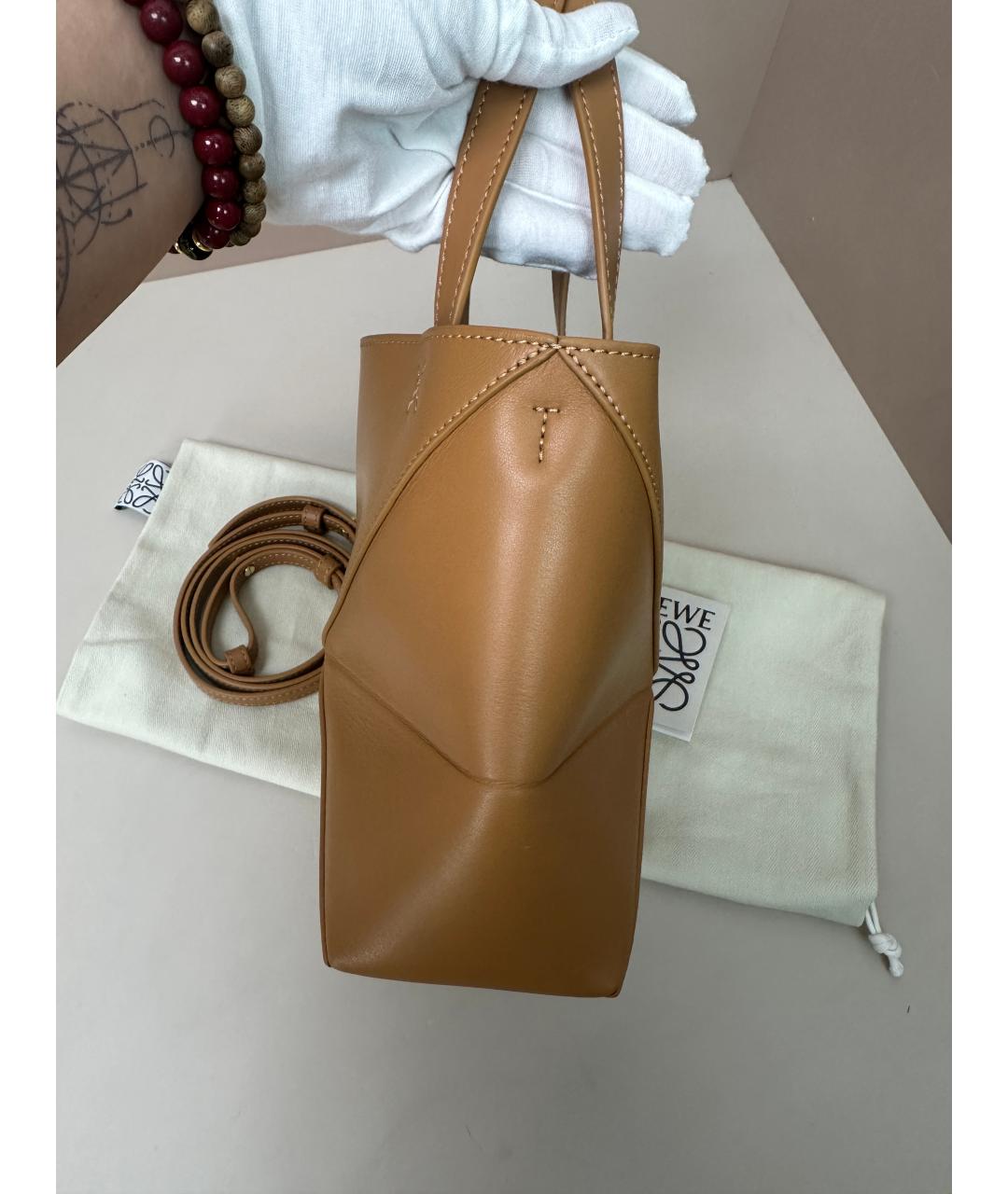 LOEWE Коричневая кожаная сумка через плечо, фото 2