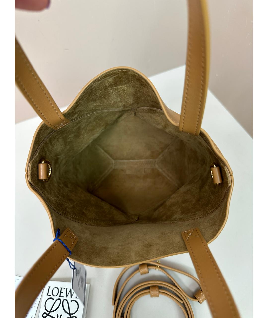 LOEWE Коричневая кожаная сумка через плечо, фото 6