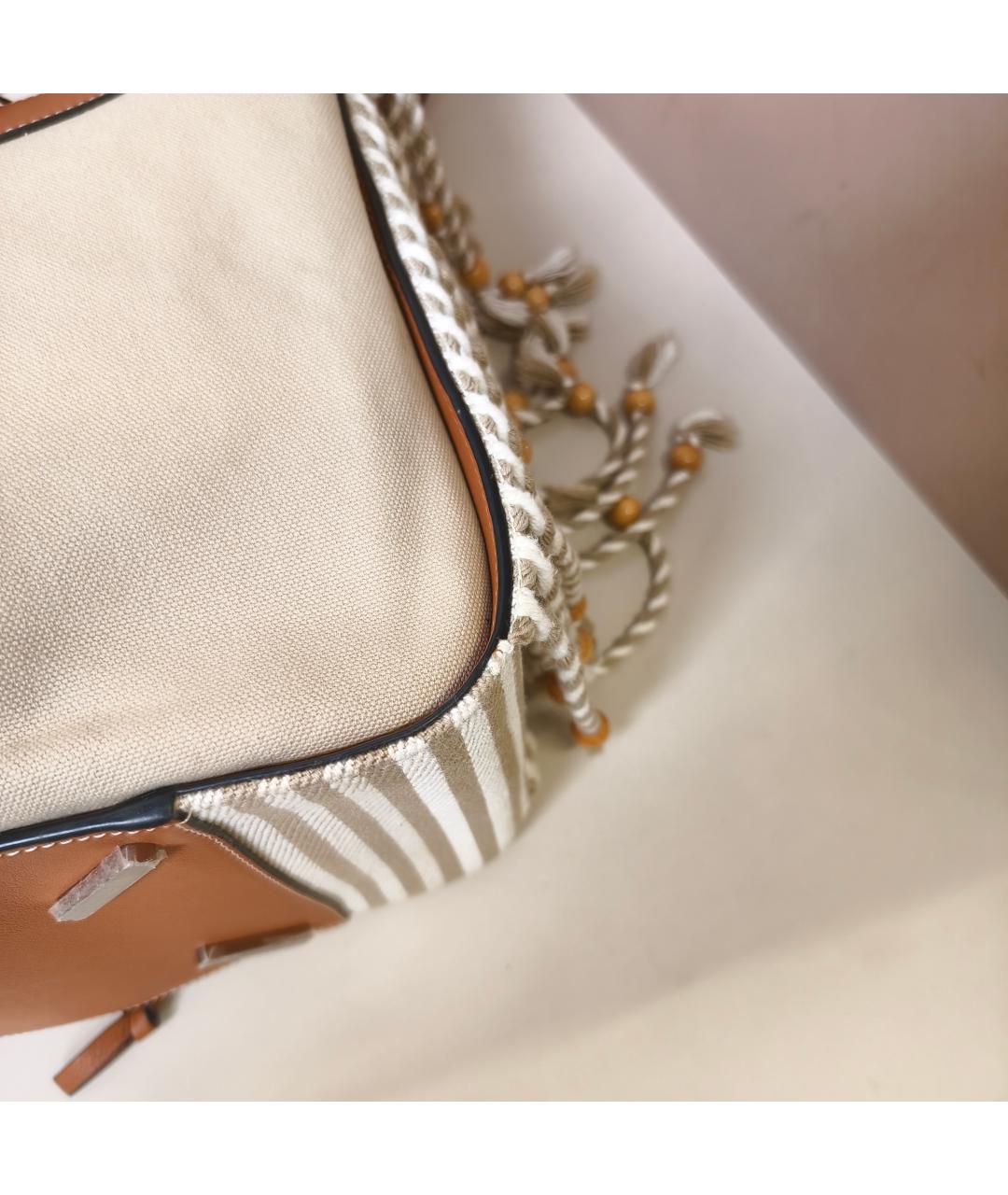 LOEWE Бежевая кожаная сумка через плечо, фото 5