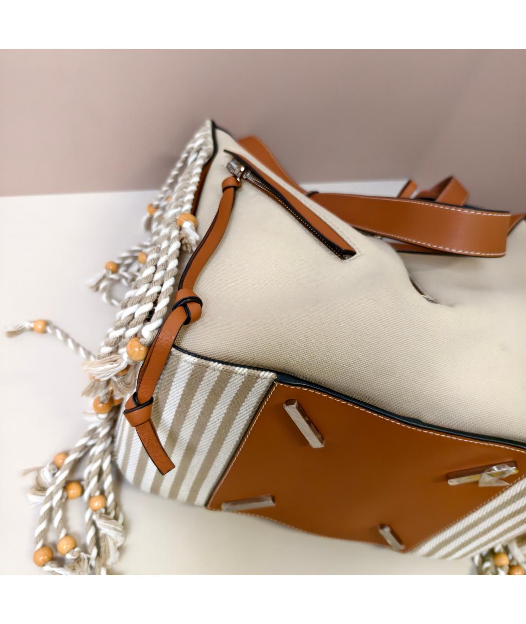 LOEWE Бежевая кожаная сумка через плечо, фото 4