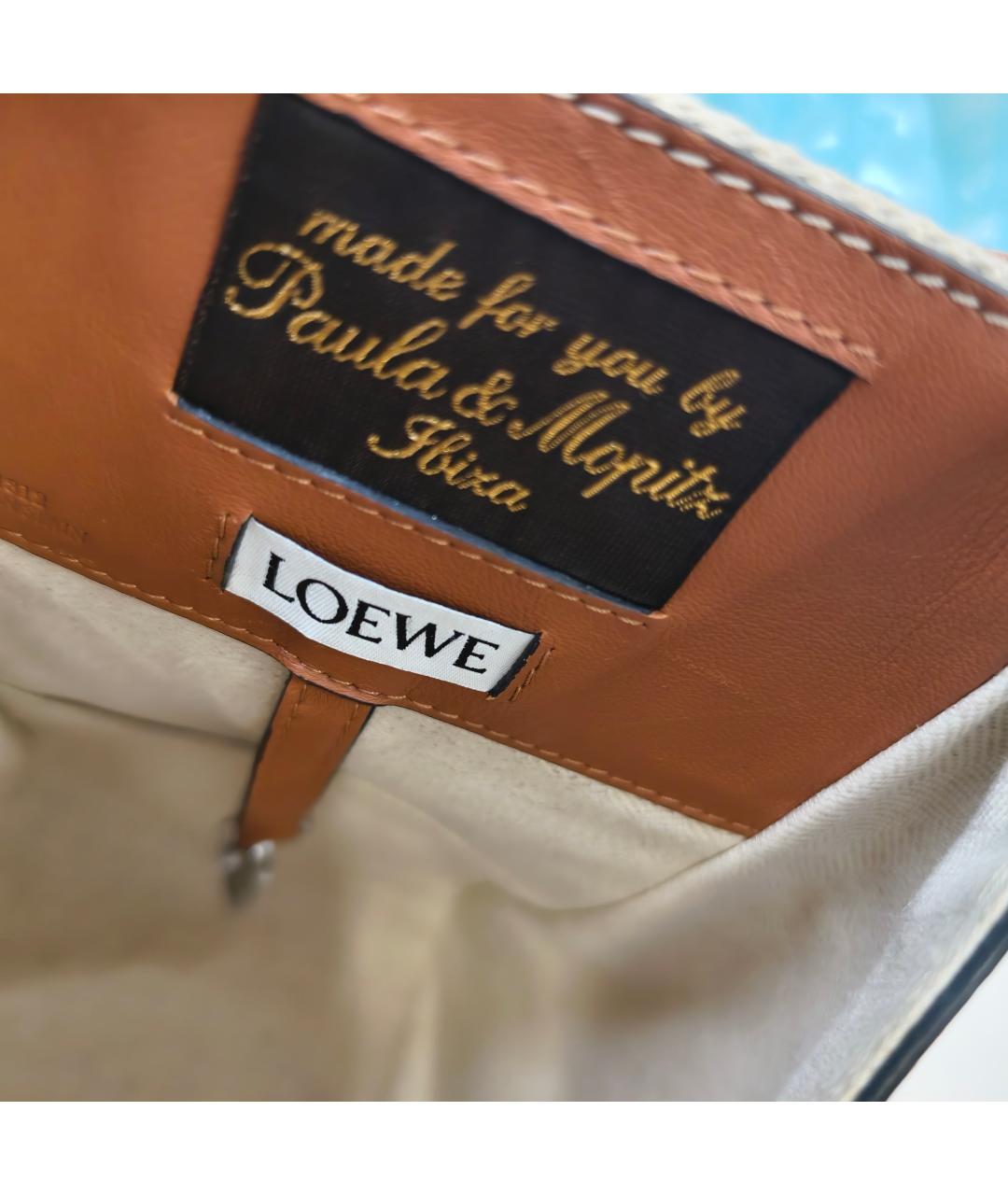 LOEWE Бежевая кожаная сумка через плечо, фото 3