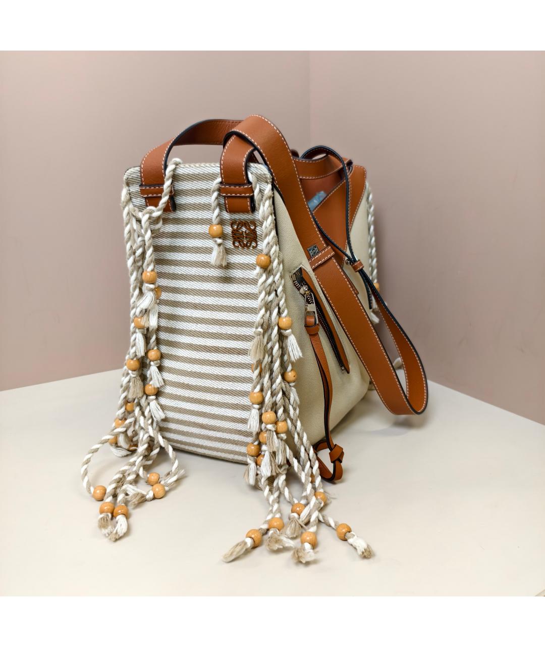 LOEWE Бежевая кожаная сумка через плечо, фото 2