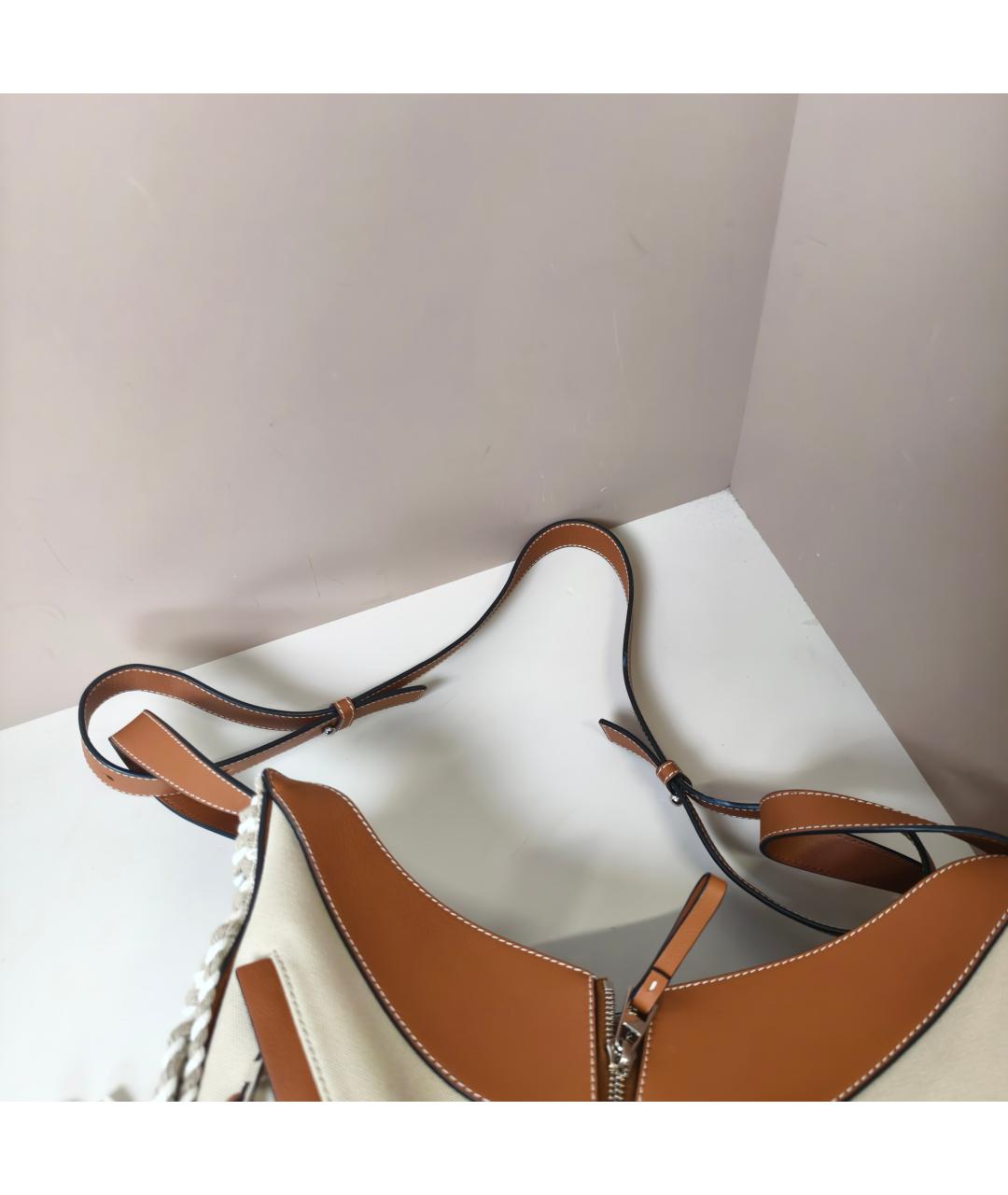 LOEWE Бежевая кожаная сумка через плечо, фото 8