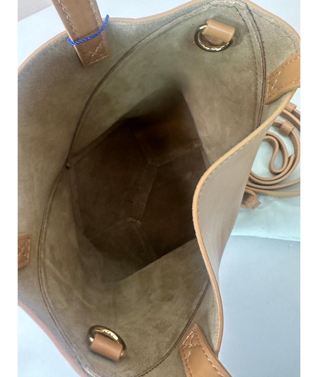 LOEWE Коричневая кожаная сумка с короткими ручками, фото 4