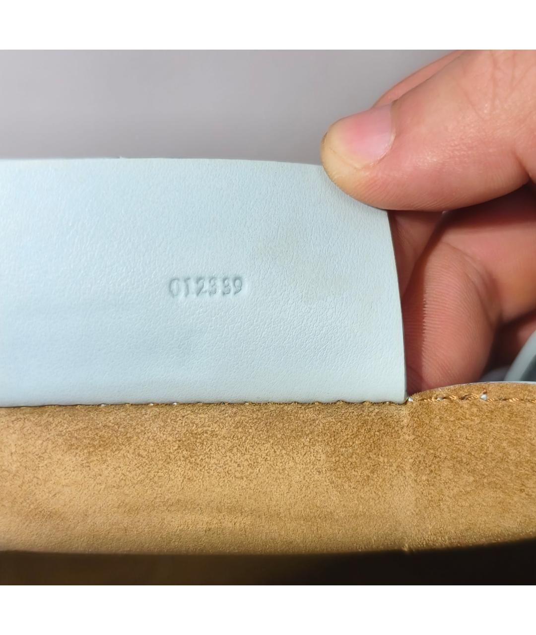 LOEWE Голубая кожаная сумка с короткими ручками, фото 5
